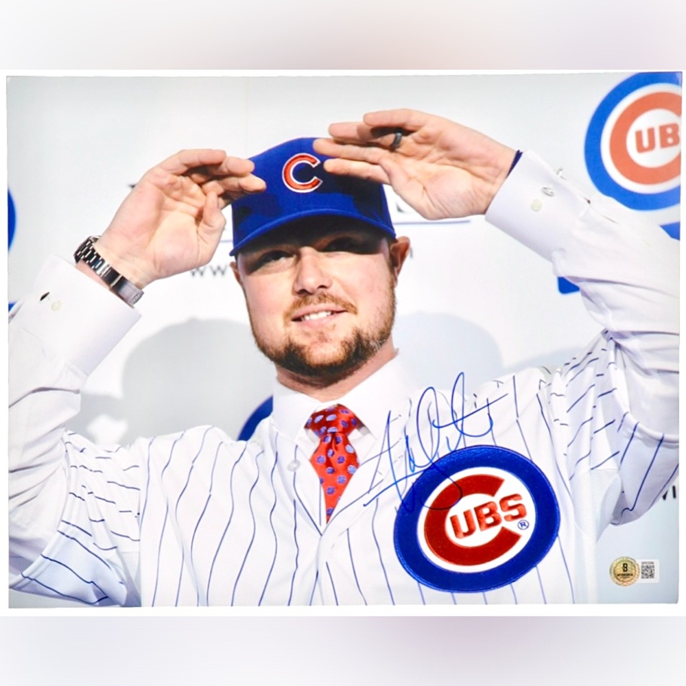 💥Jon Lester💥 Chicago Cubs Signed 11x14 Photo 2016 World Series Champ Autograph